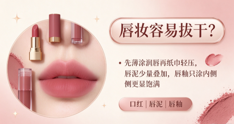 唇妆容易拔干？