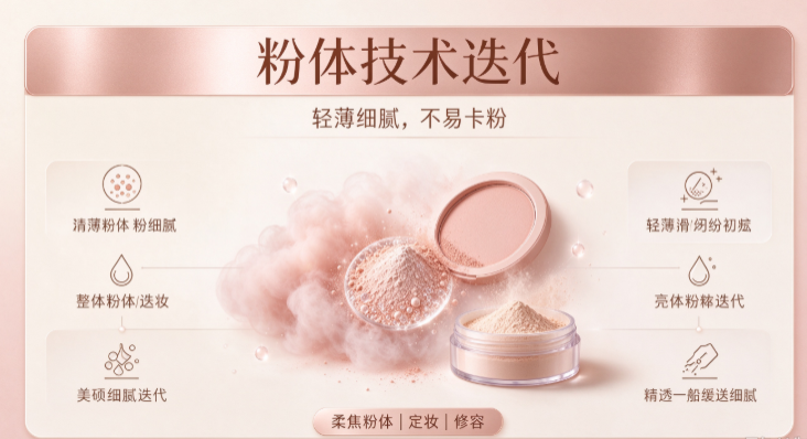 粉体彩妆原料技术迭代,粉质更轻薄不易卡粉 粉体彩妆原料技术迭代,粉质更轻薄不易卡粉